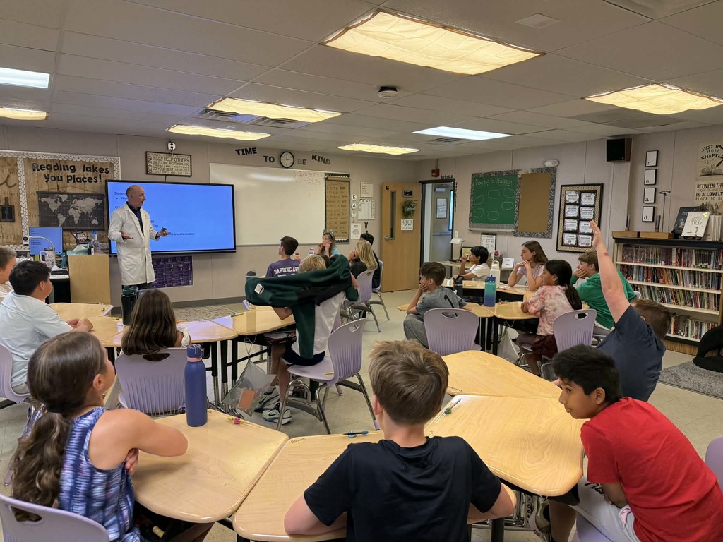 Mr. Deibler came to fifth grade today to help Ms. Johnson’s students review for their science SOL.  They loved it!  🧪