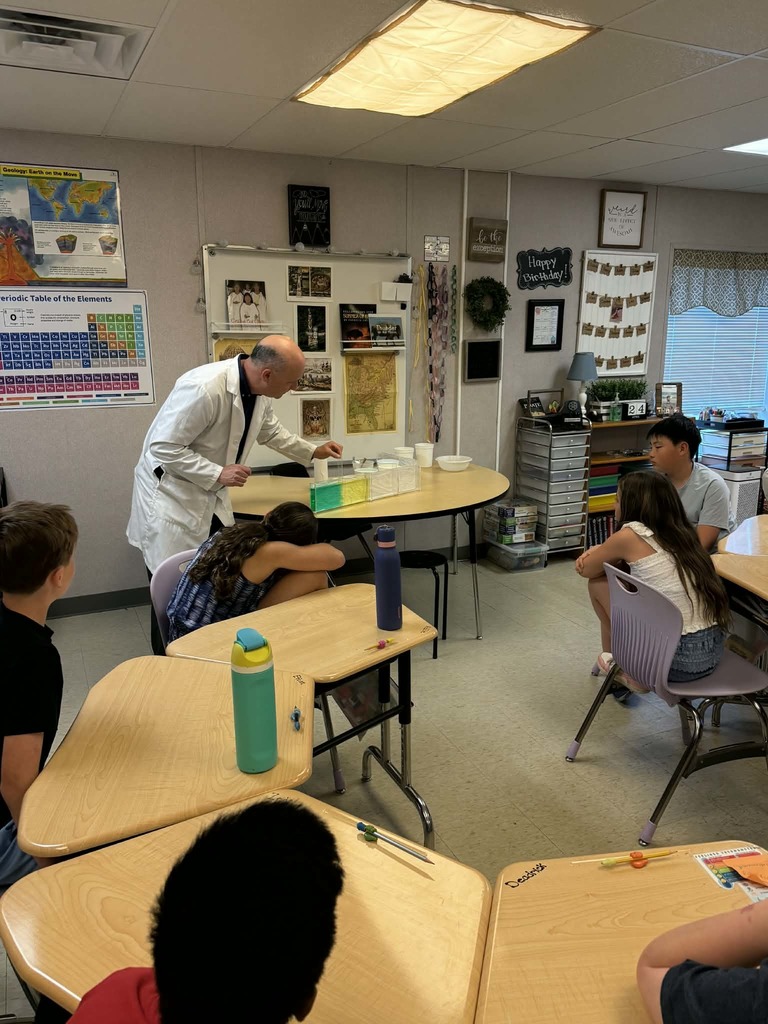 Mr. Deibler came to fifth grade today to help Ms. Johnson’s students review for their science SOL.  They loved it!  🧪