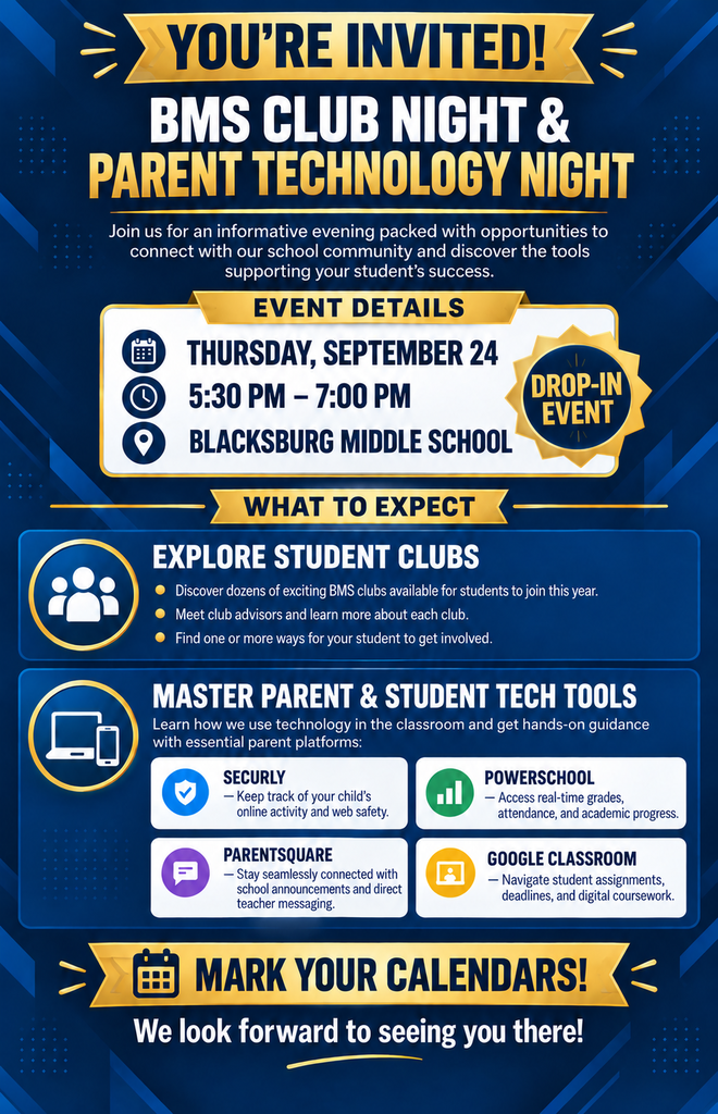 Club Night and Technology Night flyer