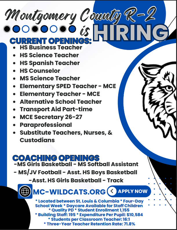 2026-2027 MCR2 is hiring! We have certified, classified, and coaching opportunities!