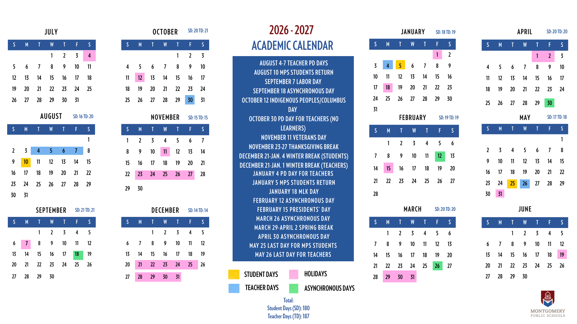 Montgomery Public Schools Board Approves 2026–2027 Academic