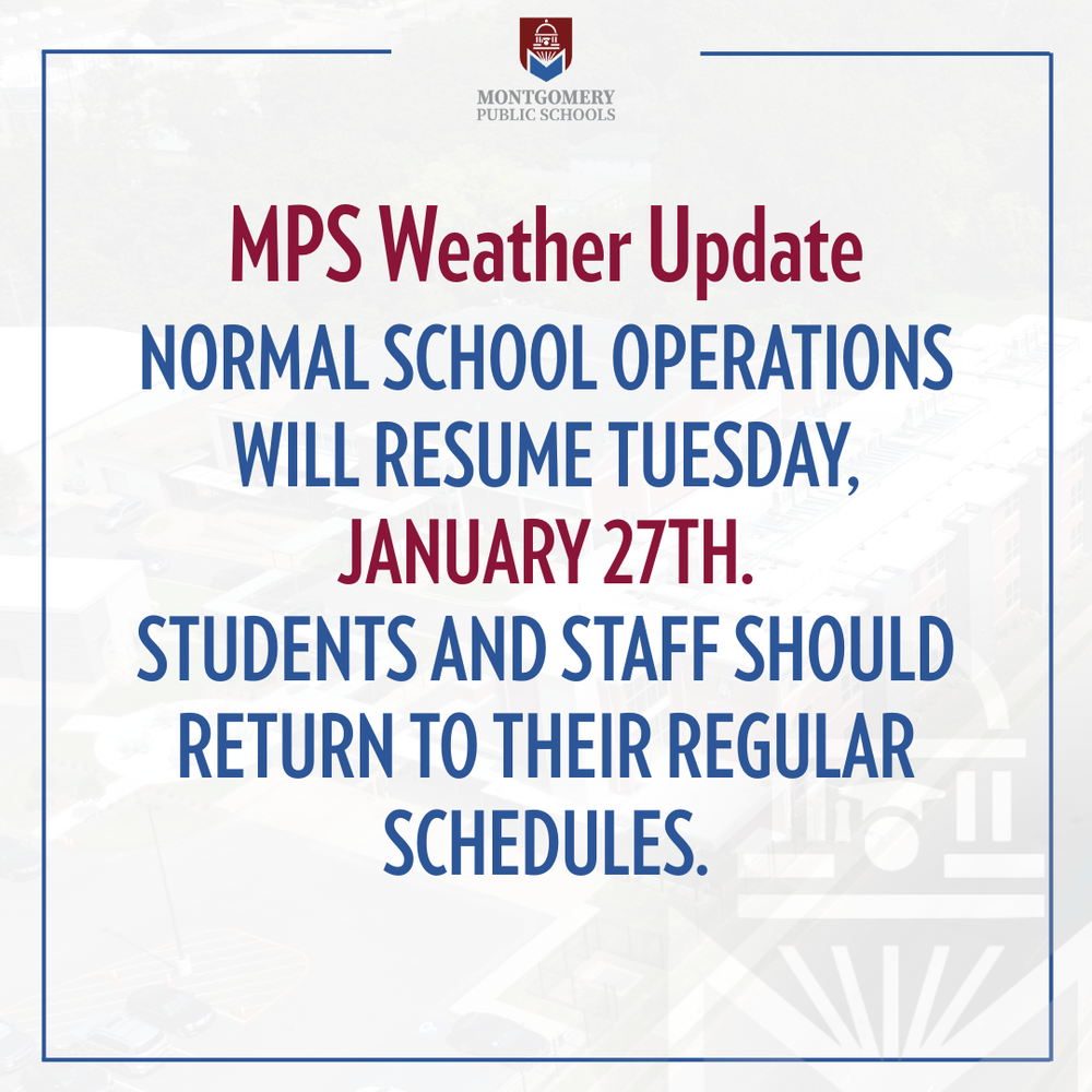 Weather Alert: Monday, January 26 – Asynchronous Learning Day