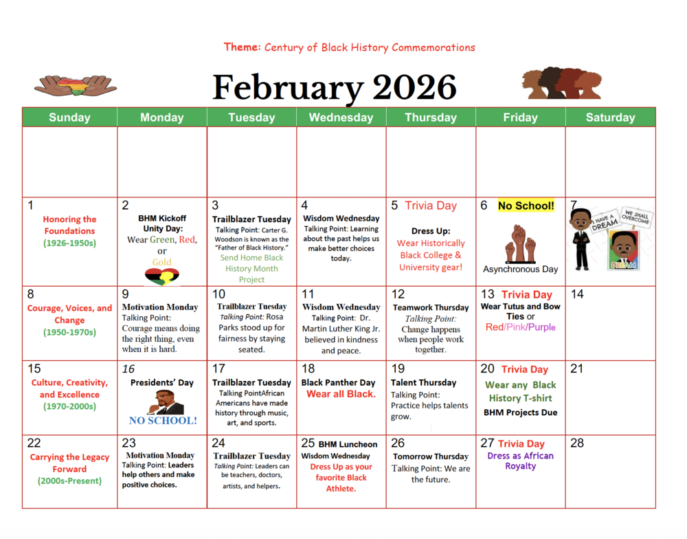 BHM Calendar 2026