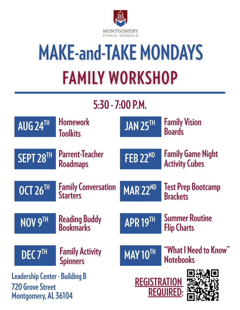 make and take Mondays family workshop
