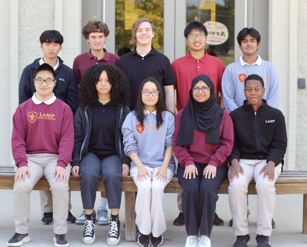 (Back Row) Daniel D. Kim, Pearson Colee, Joshua Dryjanski, Evan Zhao, Jatin Banna; (Front Row) Jerry Chen, Layla Smith, Ariel Shin, Raima Jerin, and Carson Washington (Ava Ellis, not pictured). 