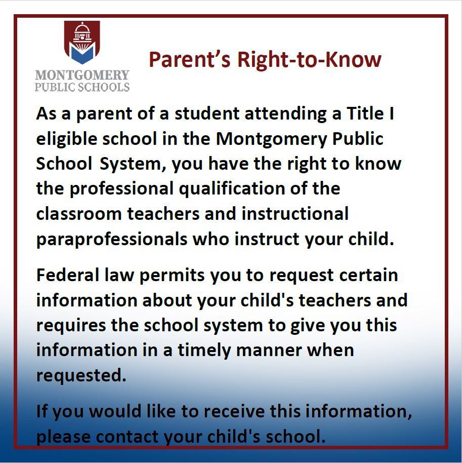 Title  I Right To Know English