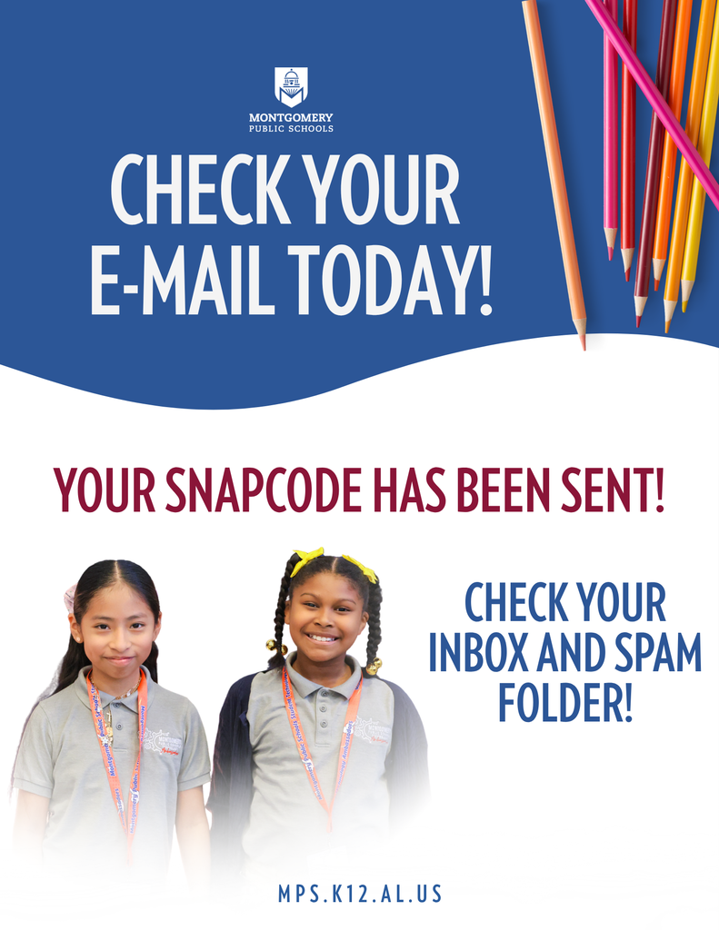 Snapcodes have been sent out to families for the 2026-2027 school year registration