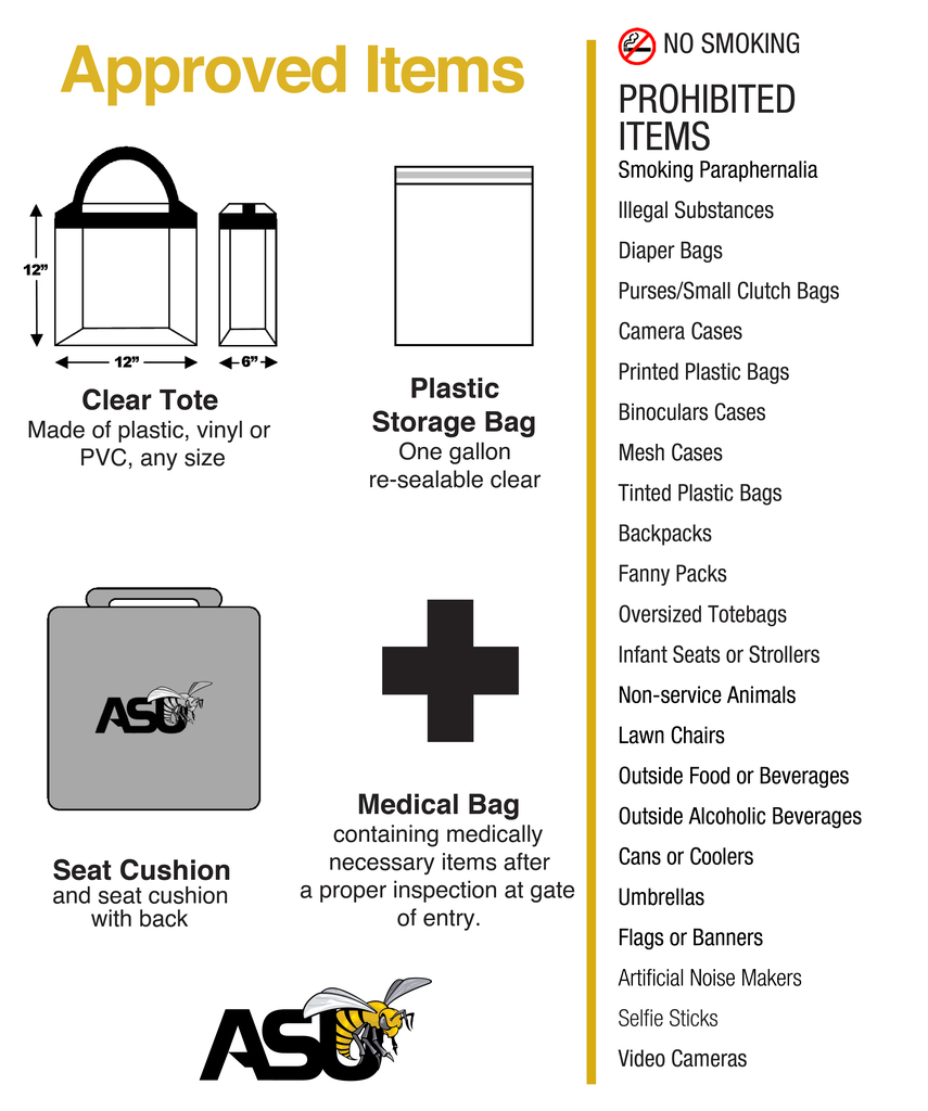 ASU Campus Approved and Prohibited Items