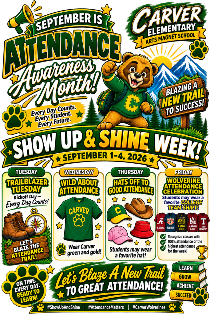 September is Attendance Awareness Month! Let's stress the importance of coming to school day with out students!