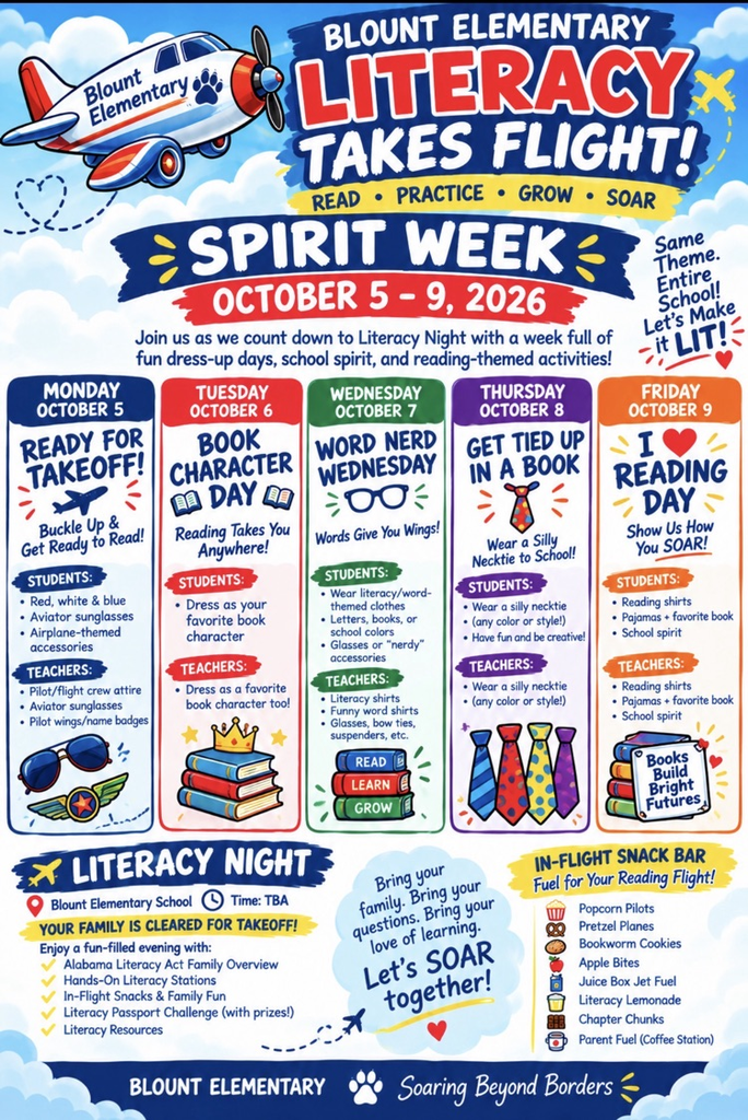 Literacy spirit week and Night Flyer