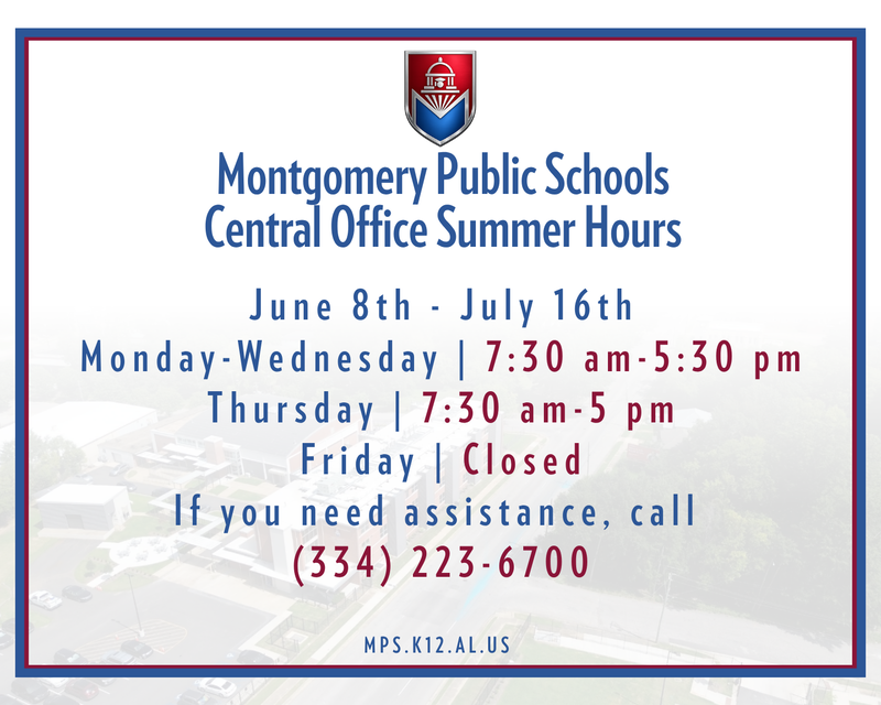 MPS Central Office Summer Hours