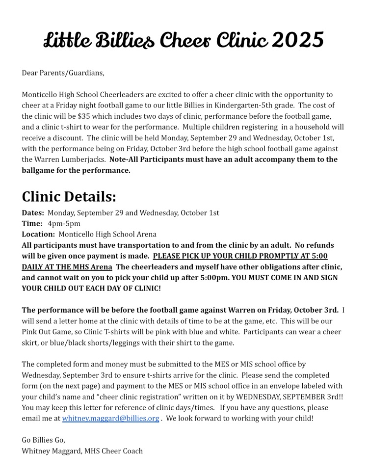 MHS Cheer Clinic Info 