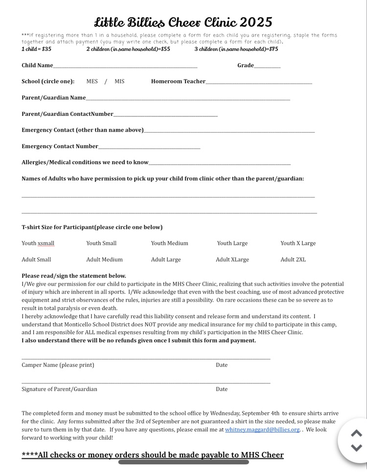 MHS Cheer Clinic Info 