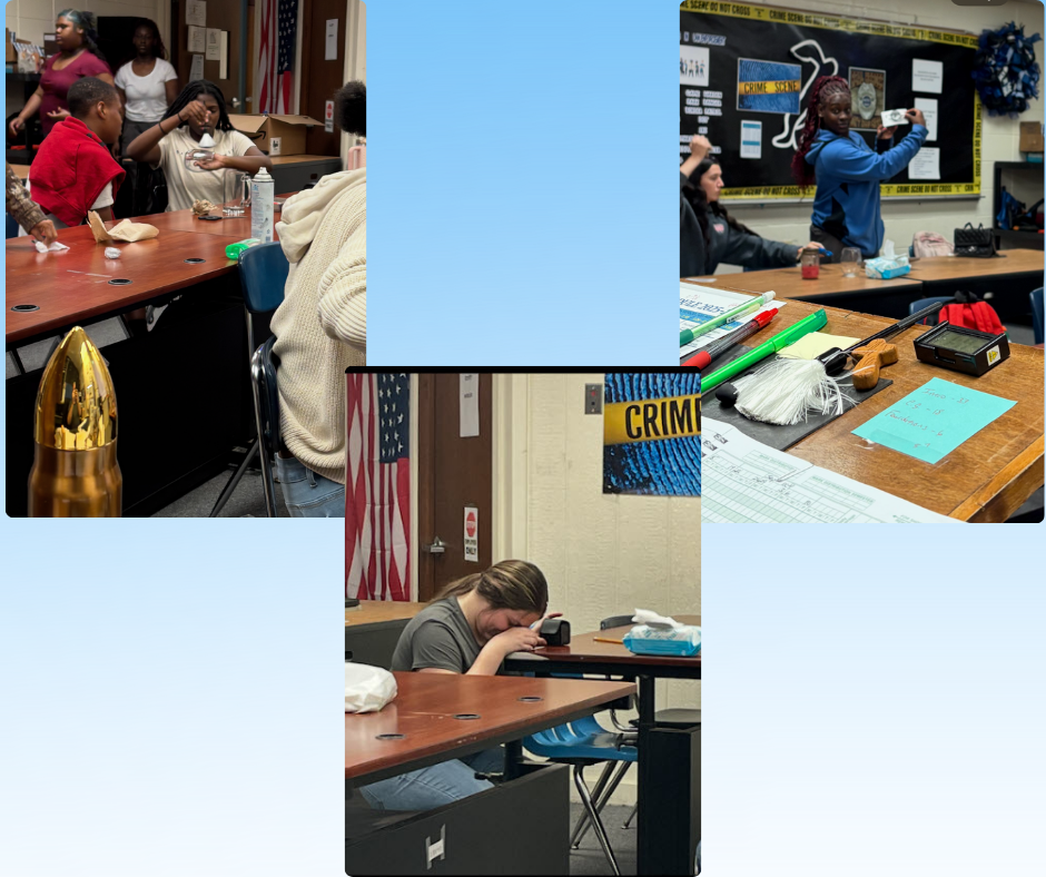 students working at desks