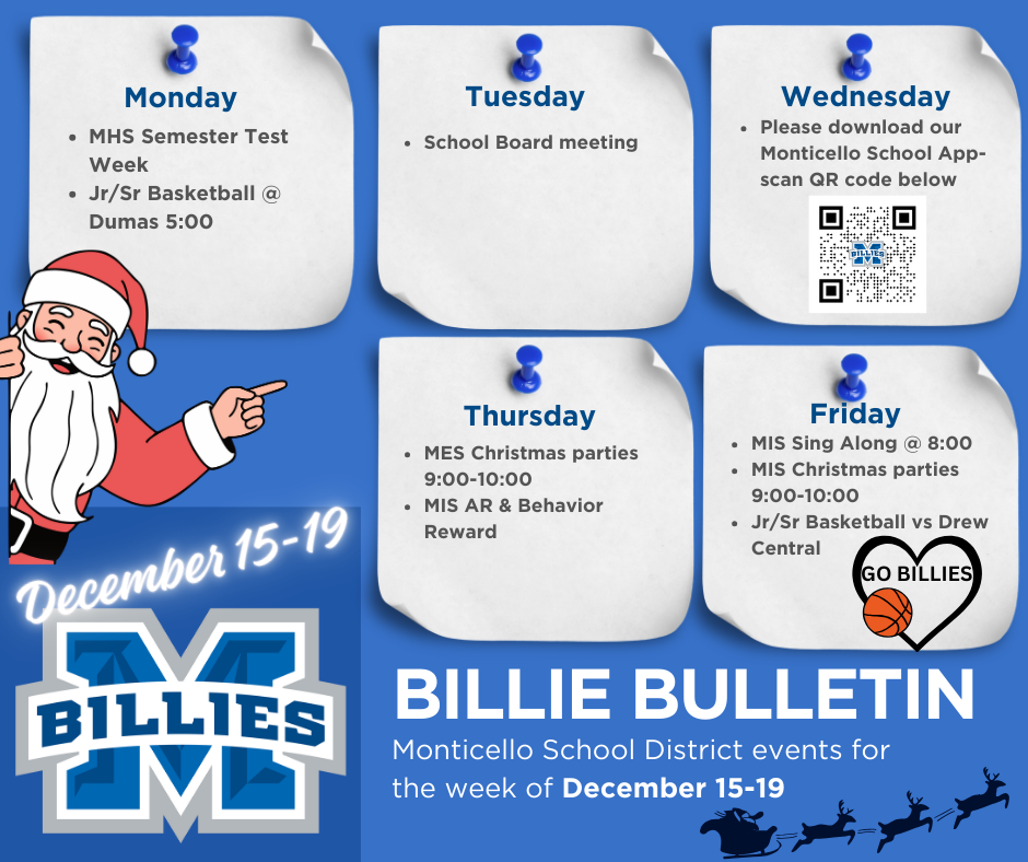 bulletin board of events