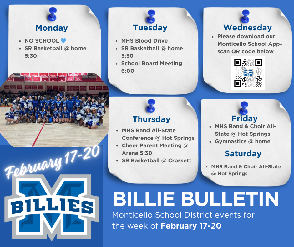 bulletin board of events