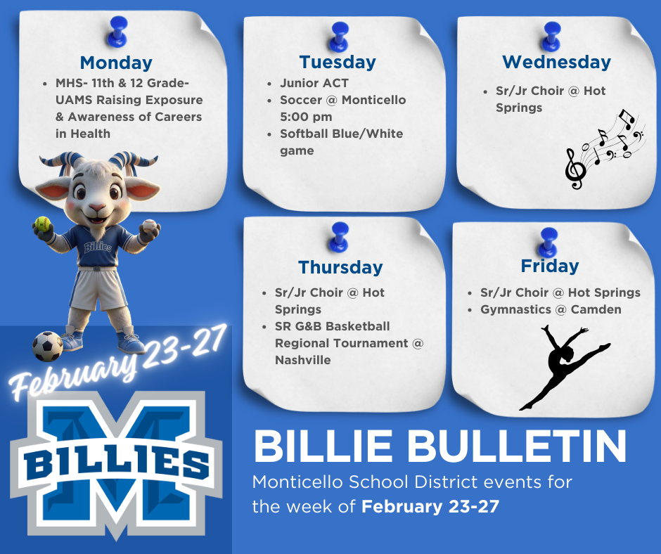 bulletin board of events