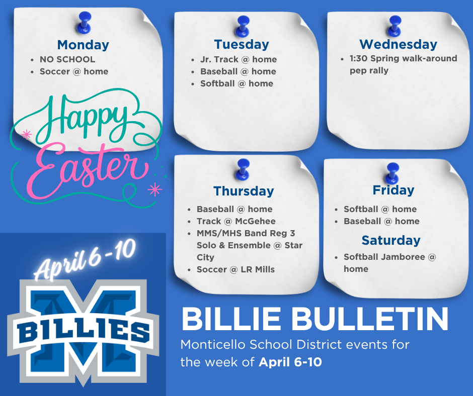 bulletin board of events