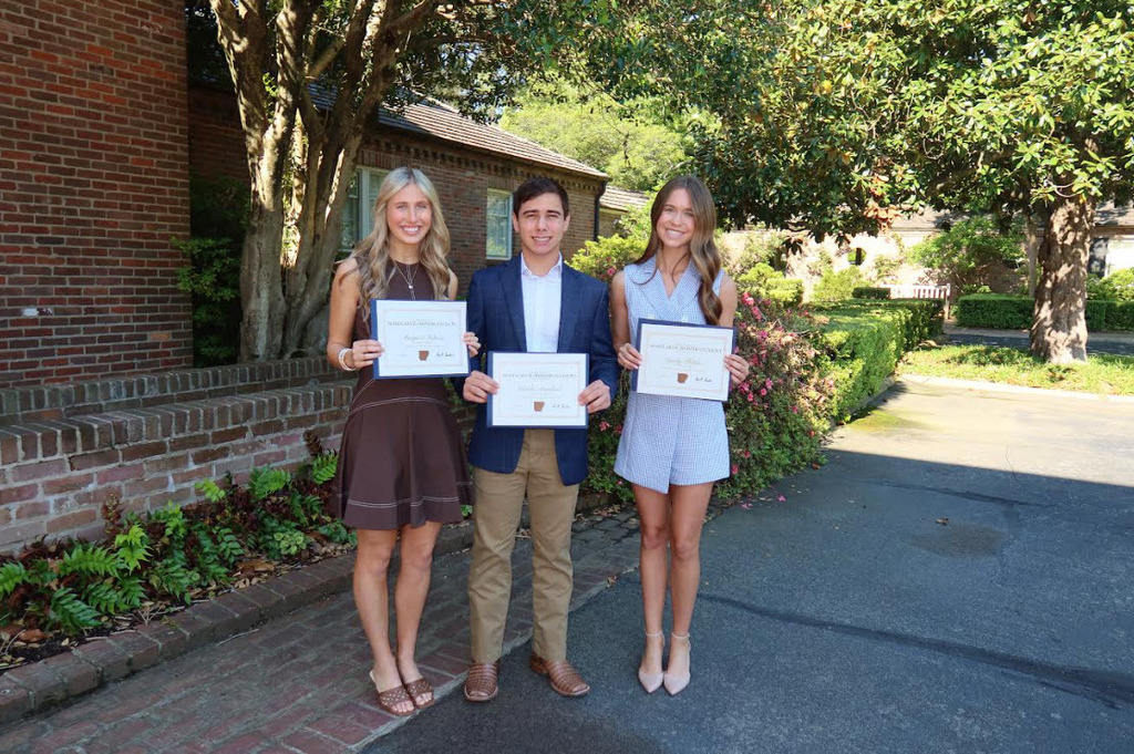3 students standing