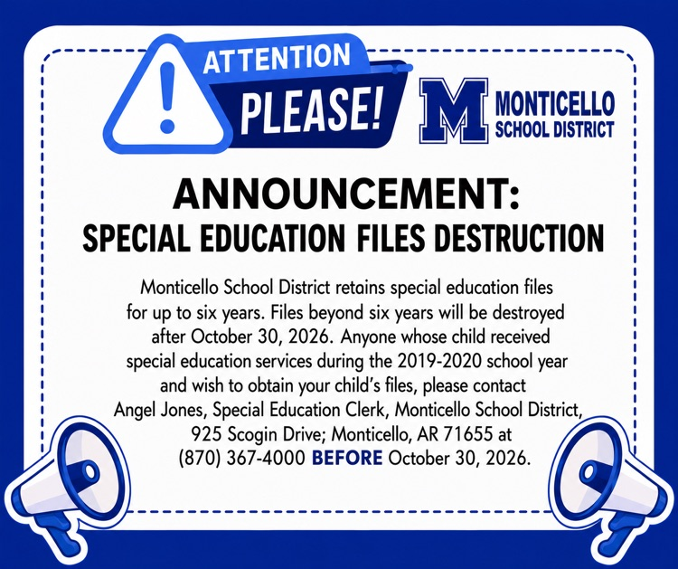 sped files destruction announcement 