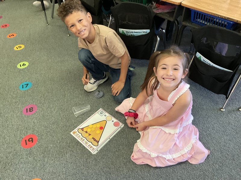 students on floor