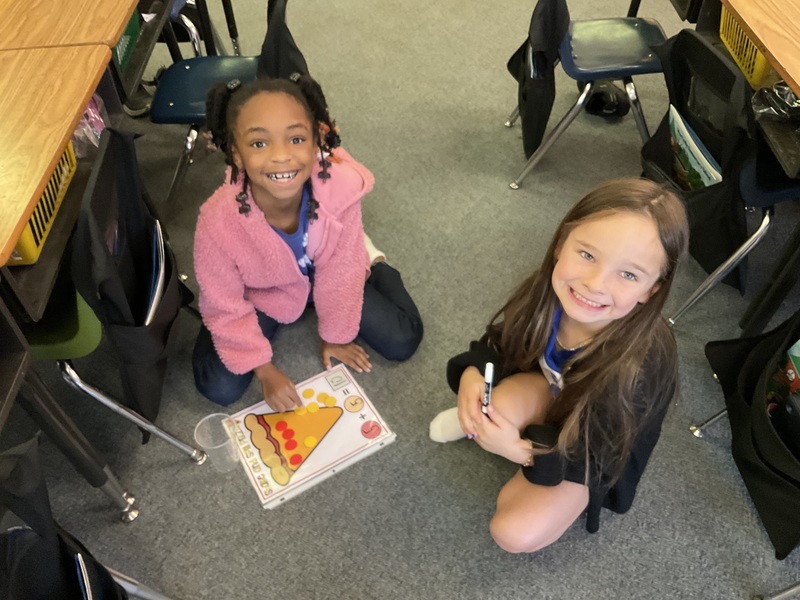 students on floor