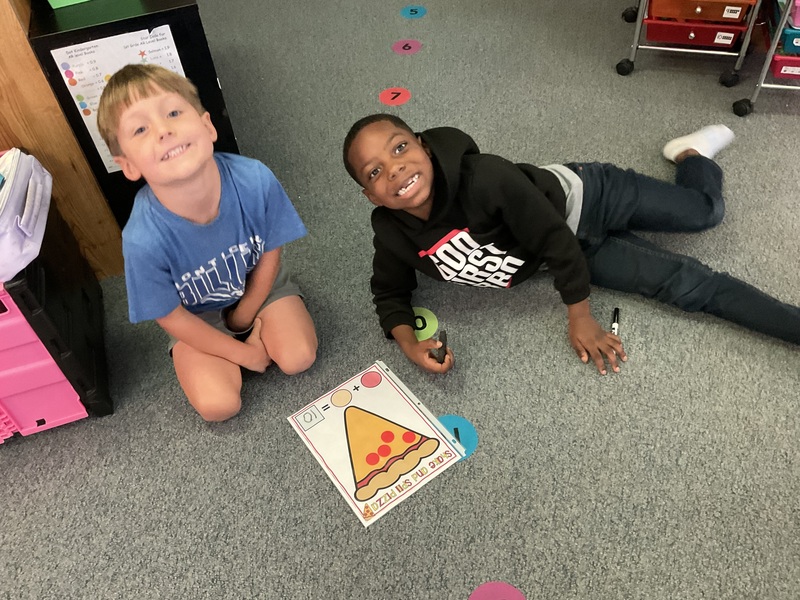 students on floor