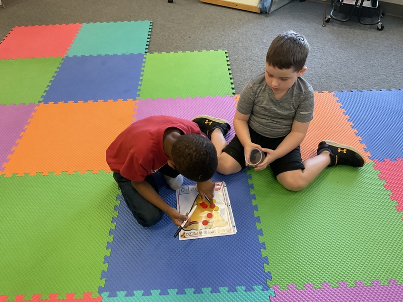 students on floor