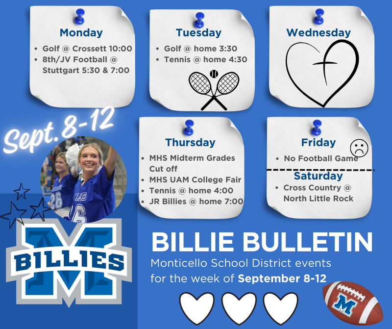 bulletin board of events