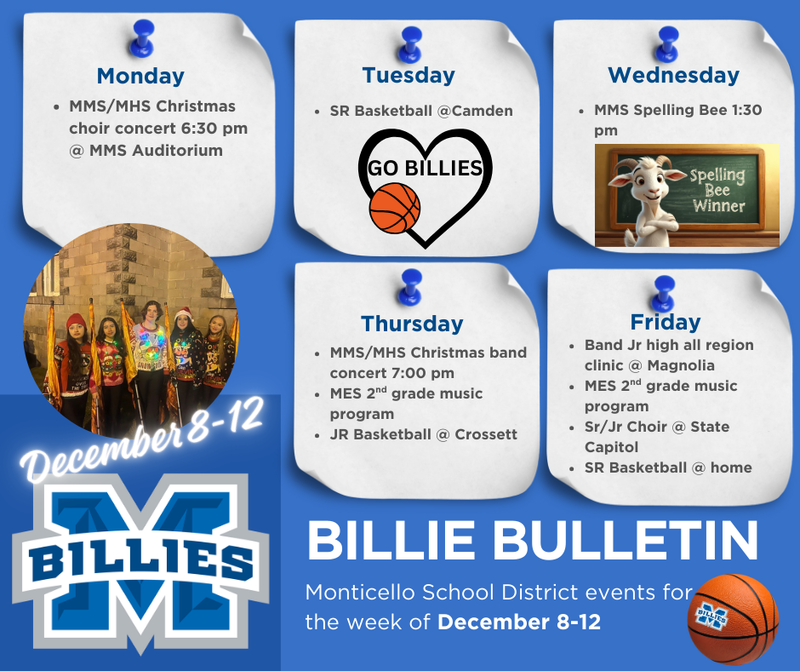 bulletin board of events