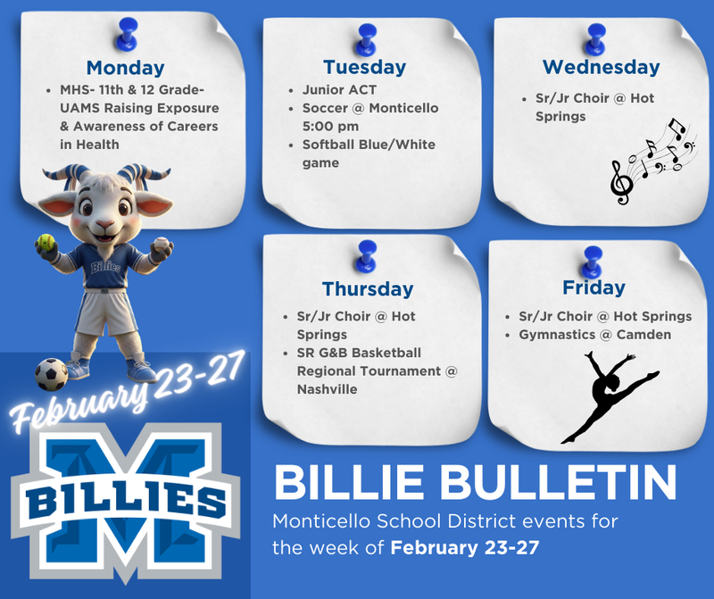 bulletin board of events