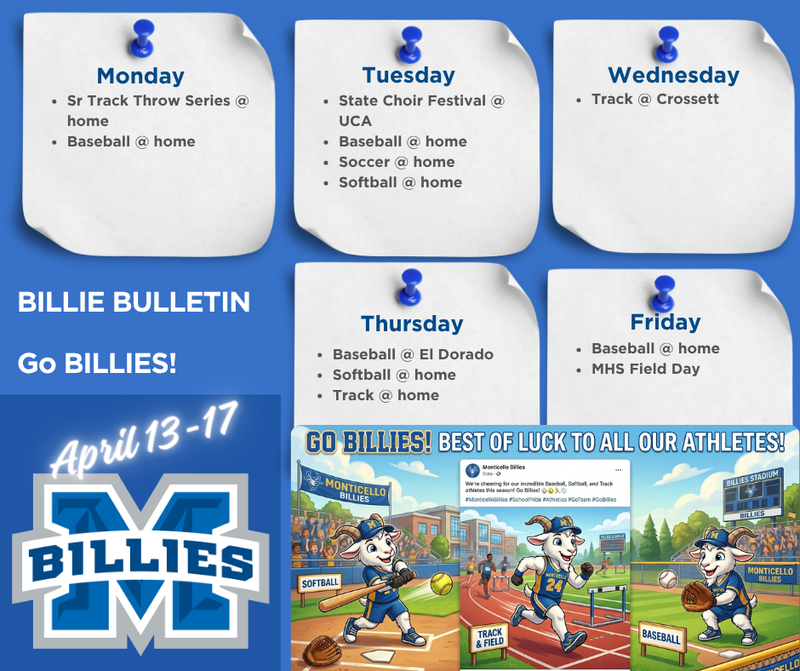 bulletin board of events