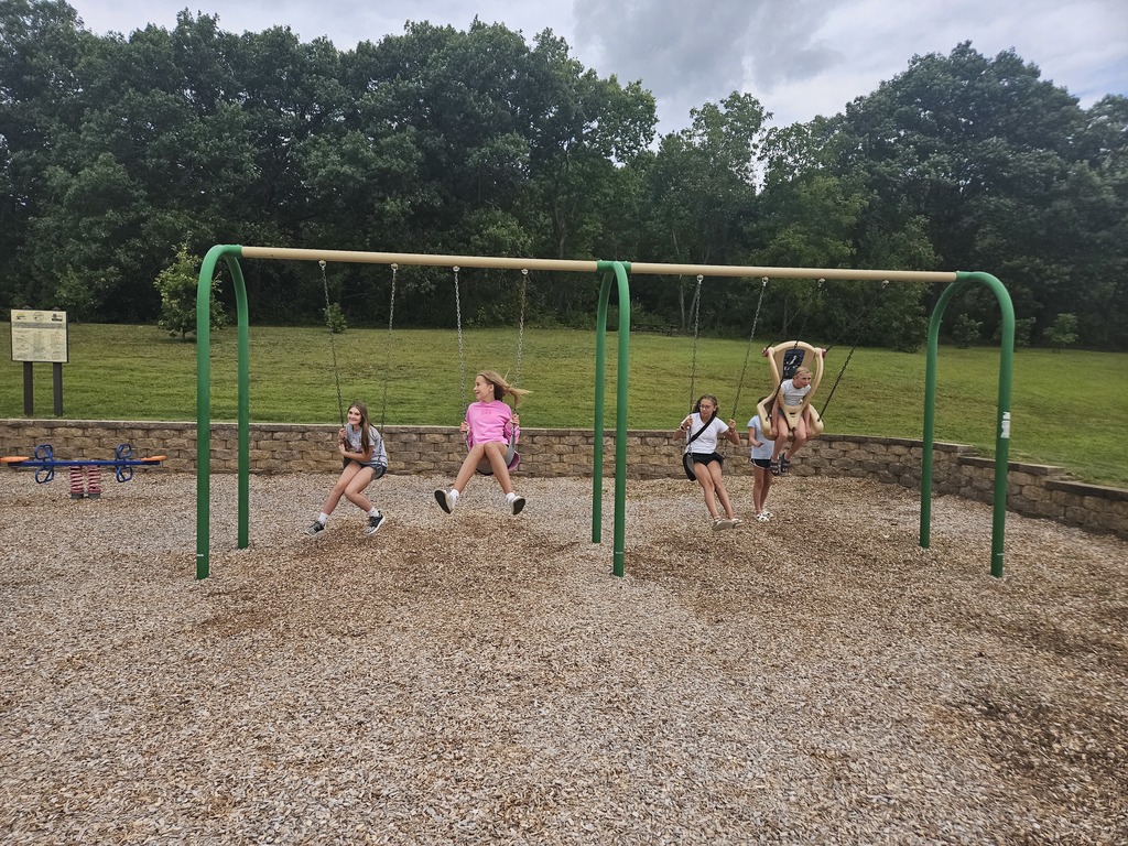 students on swings