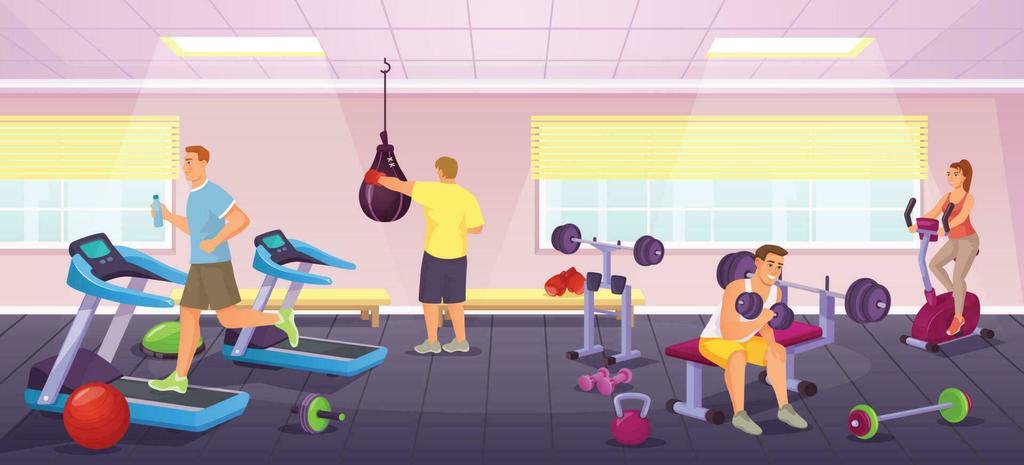 People Working Out in a Fitness Center