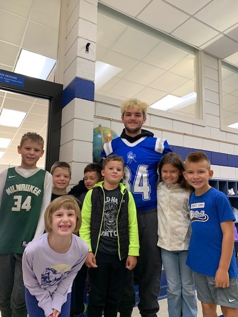 Football Player and Students
