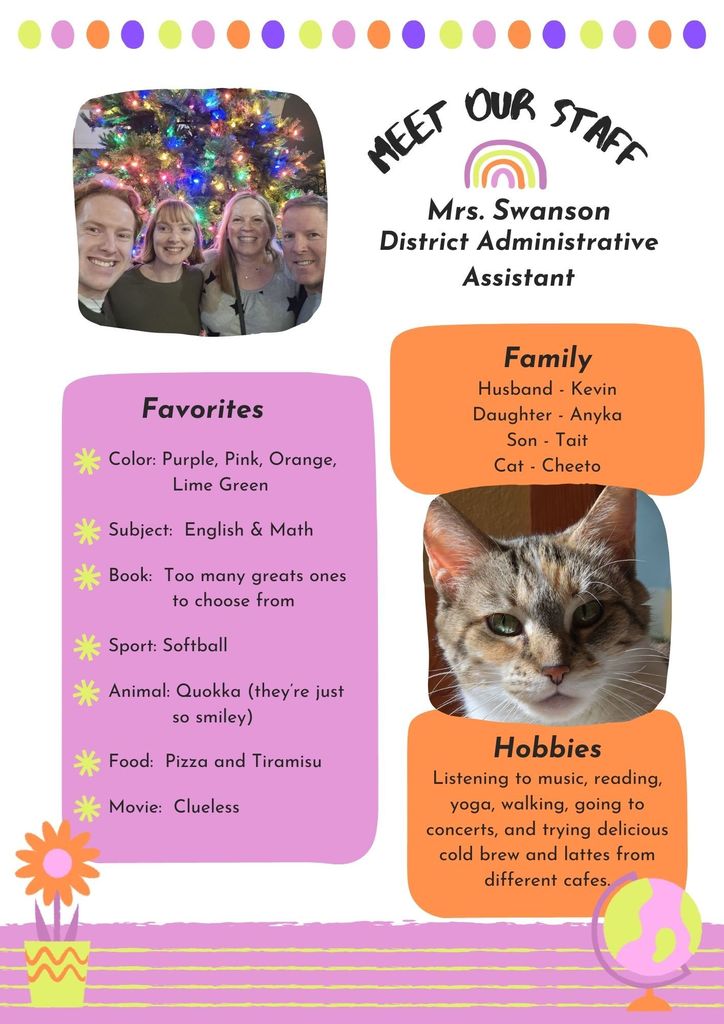 Meet Our Staff - Mrs. Swanson