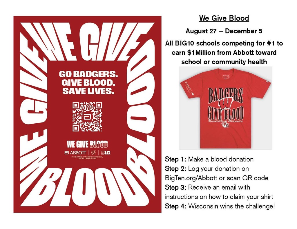 Badger Give Blood Information Flyer