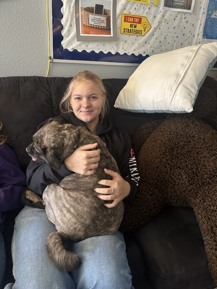 girl with dog