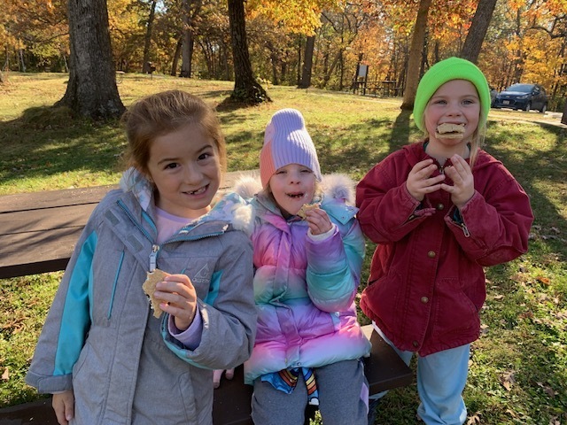 First Graders Eating S'mores