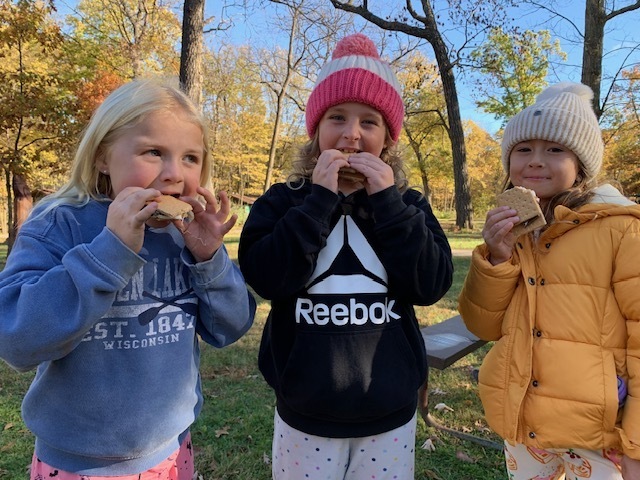 First Graders Eating S'mores