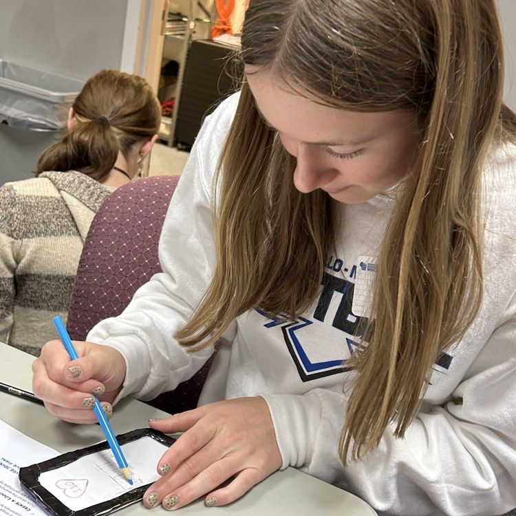 Monticello FBLA Student Working on Presentation