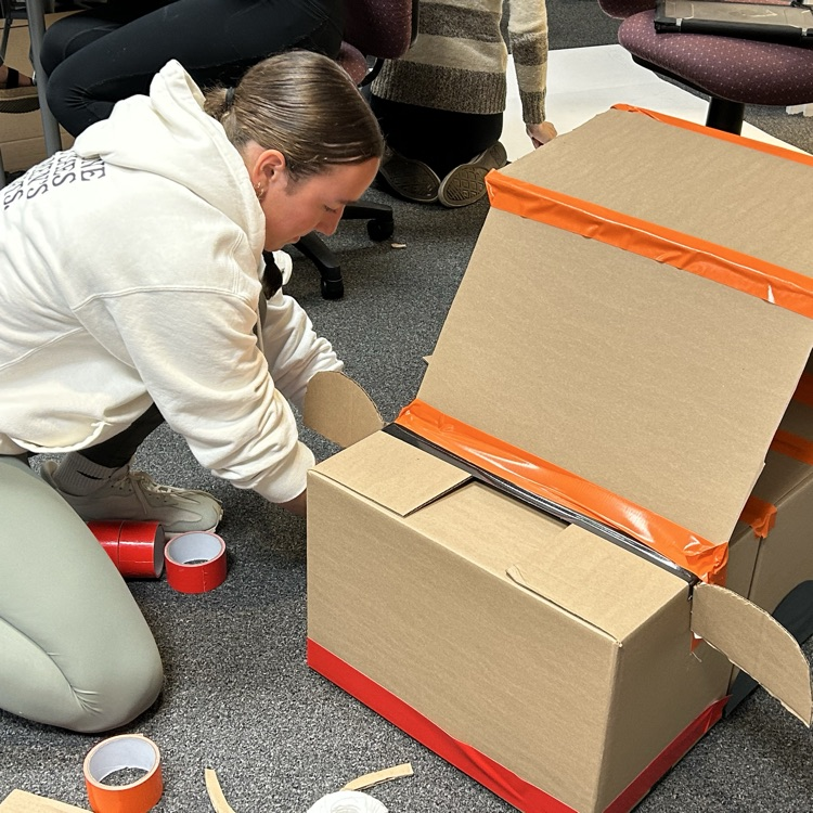 Monticello FBLA Student Working on Presentation