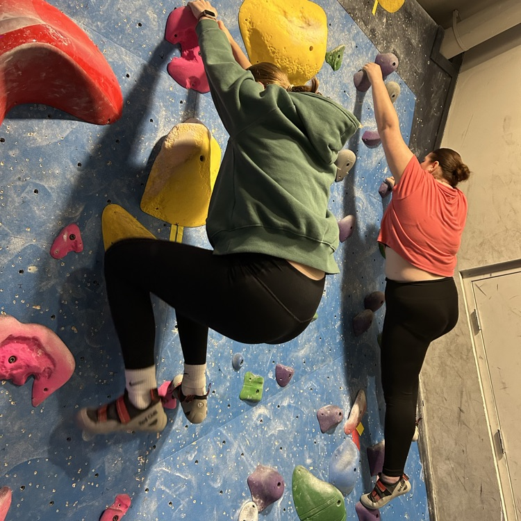 Students on Rock Climbing Wall