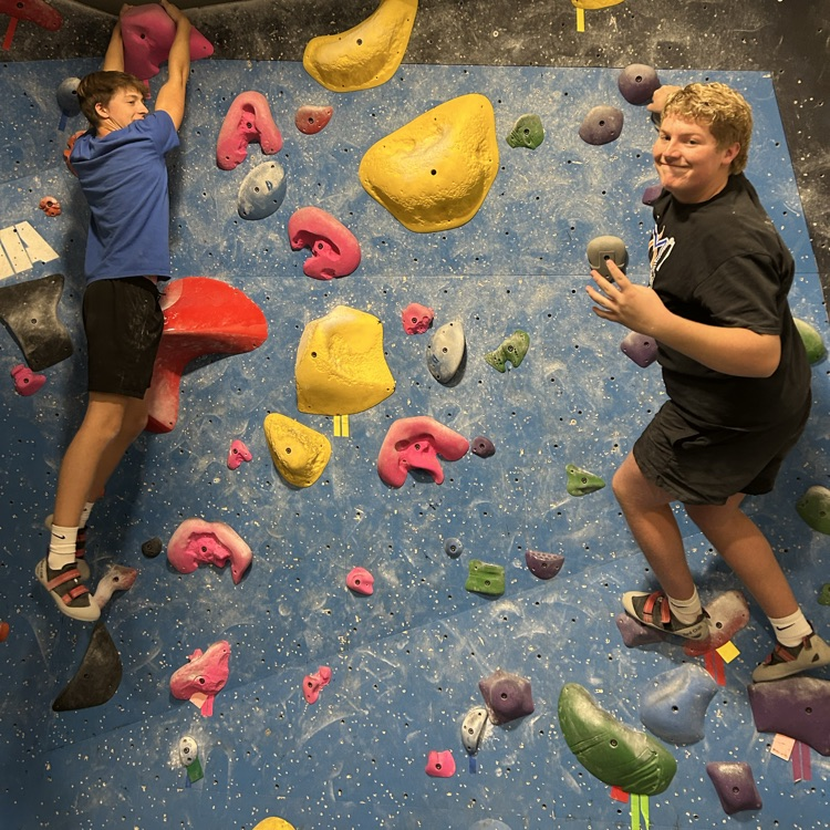 Students on Rock Climbing Wall