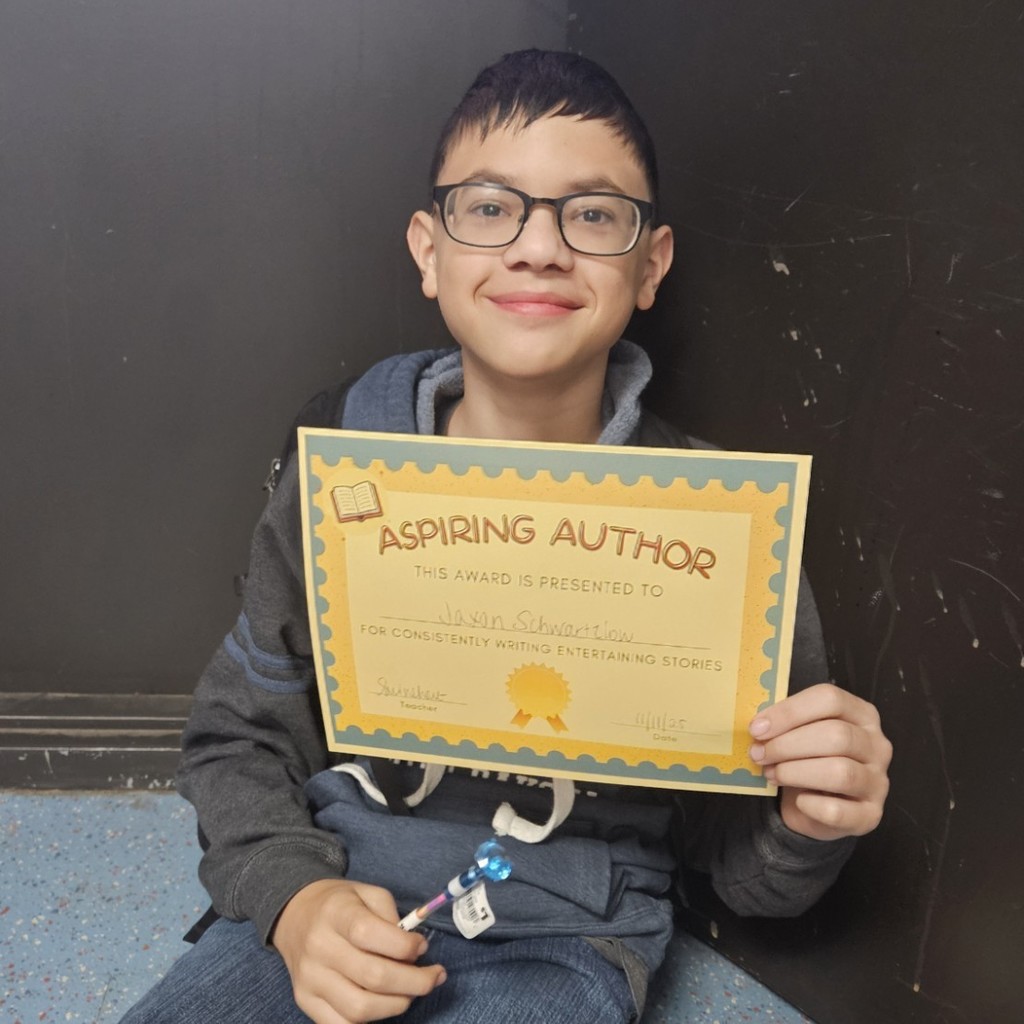 Student with Aspiring Author Certificate