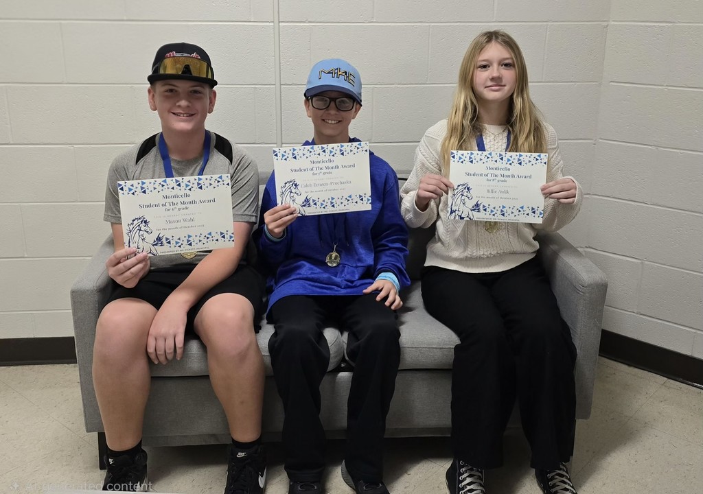 Middle School Students of the Month for October