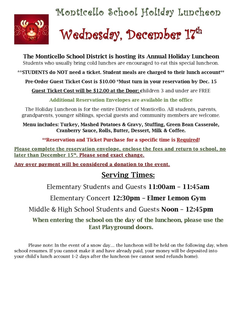 2025 Monticello School Holiday Luncheon