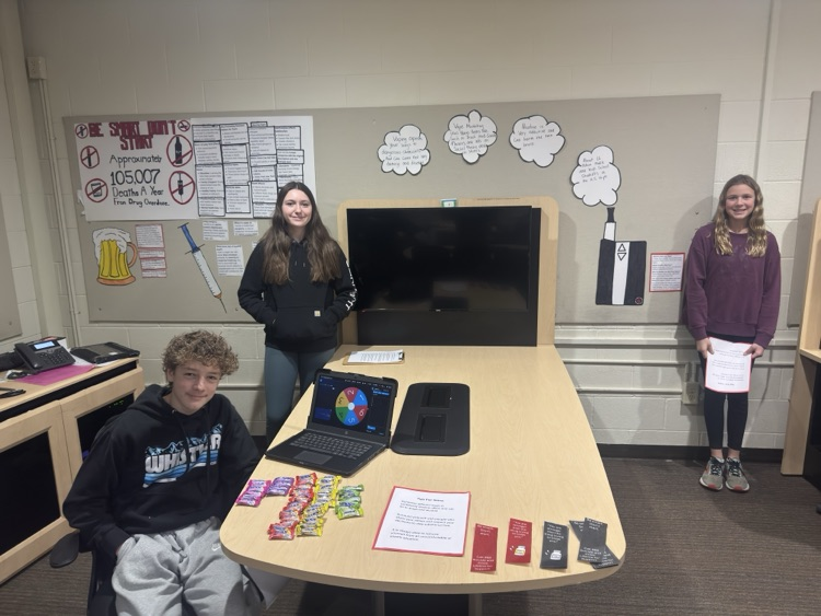 Students with presentation