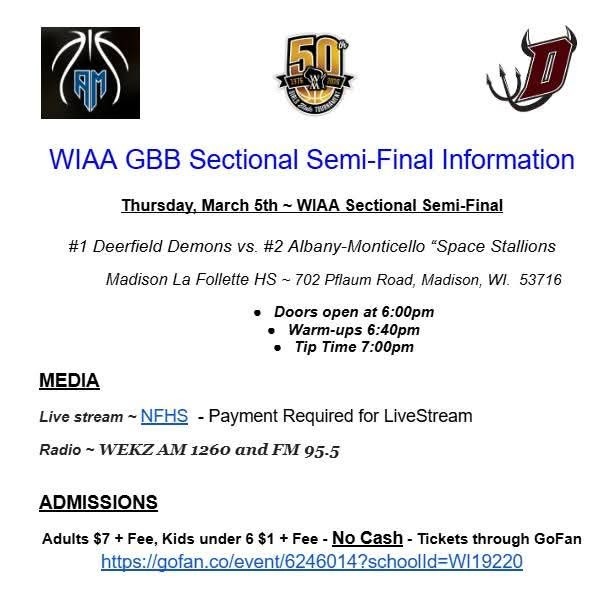 WIAA Girls Basketball Game Information
