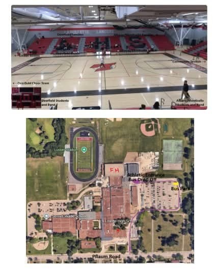 High School Gym and Map